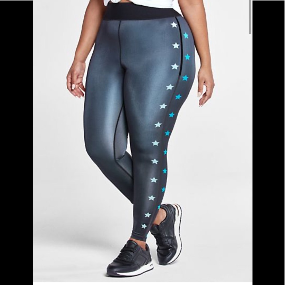 Melody Metallic Leggings with Side Star Print
